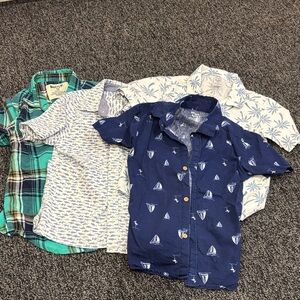 Bundle of Boys' Assorted Patterned Shirts - Blue, Green, White